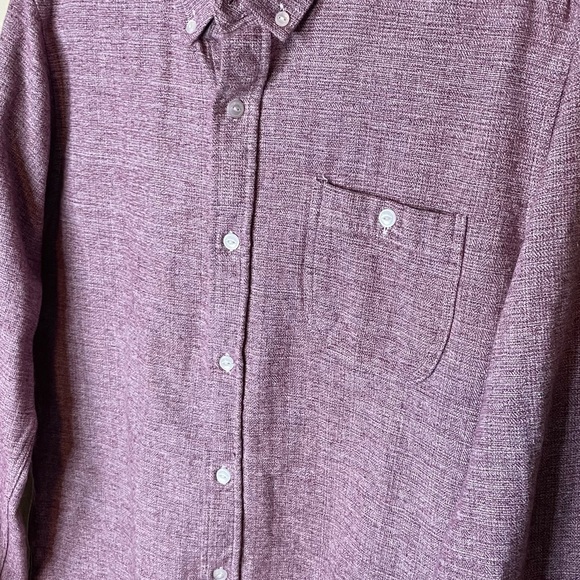 Ezekiel Red White Heather Long Sleeve Button Up Size Medium 100%‎ Cotton - Picture 3 of 7